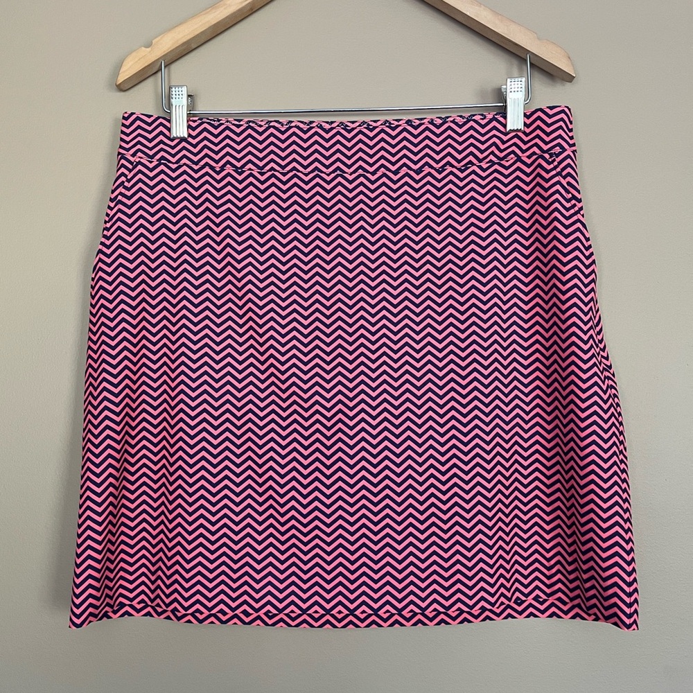 {Annika} Cutter & Buck Chevron Skort in Pink & Navy - Womens 10
